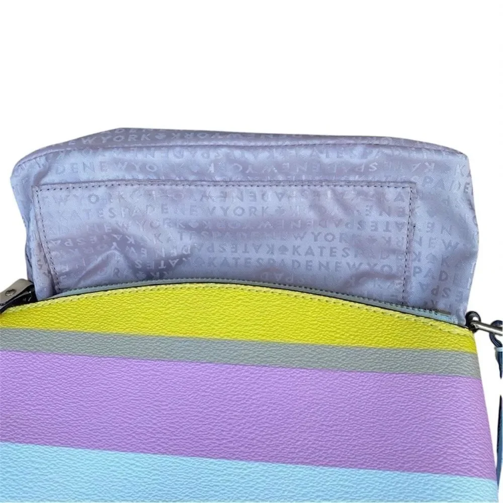 KATE SPADE Dune Striped Millie Grove Street Crossbody Bag Leather Multicolor EUC